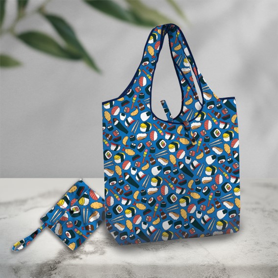 Custom Print Foldable Bag with Zip Pouch